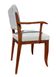 Fauteuil bridge en hêtre teinté teck et tissu bouclette