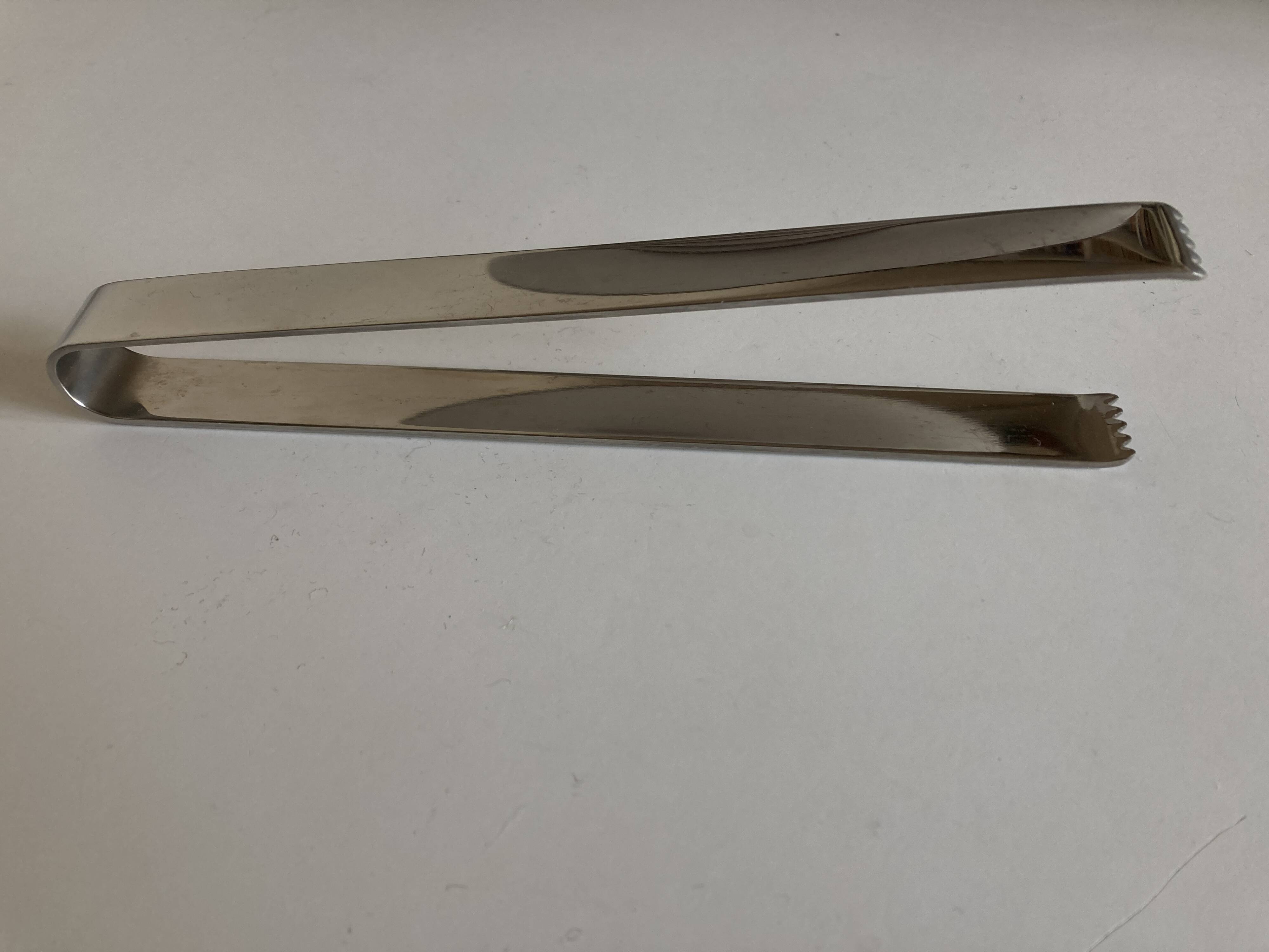 Mid-century design steel ice tongs