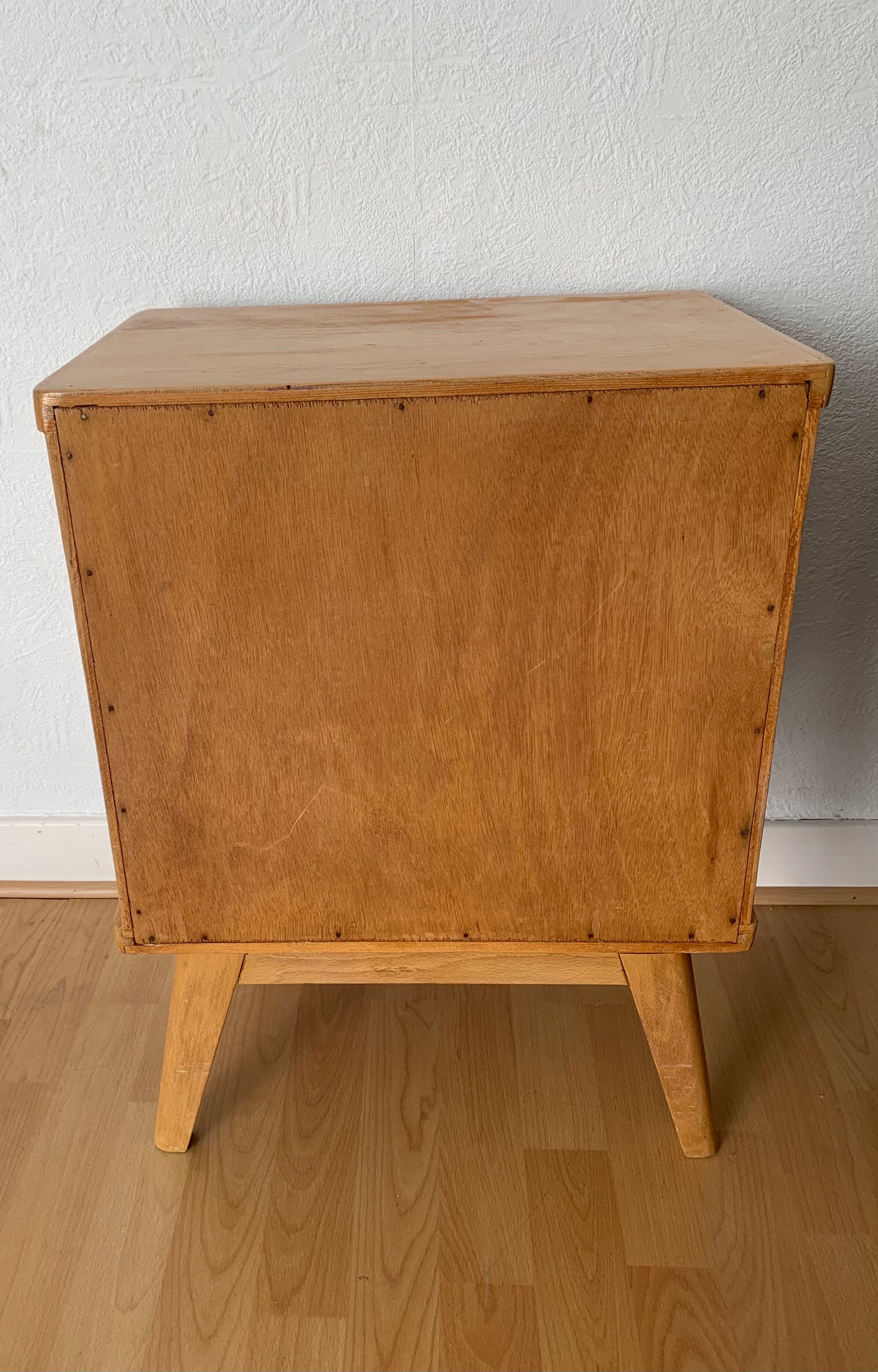 Vintage light wood bedside table