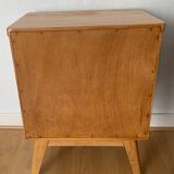 Vintage light wood bedside table