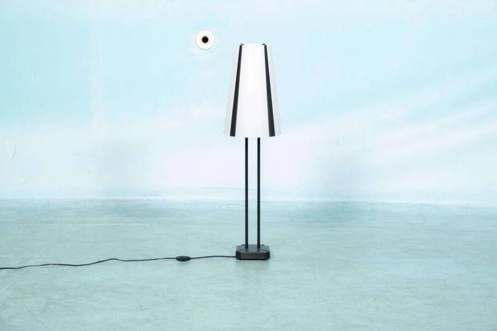 1980s IKEA floor lamp, Memphis Vistofta medium table lamp.