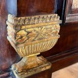 Italian Empire Mahogany and Parcel Gilt Console with Mirror and Carrara Marble Top, Late 18th Century