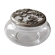 Glass and tin jewelry box
