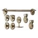 Ensemble de support salle de bain en métal et bronze vintage