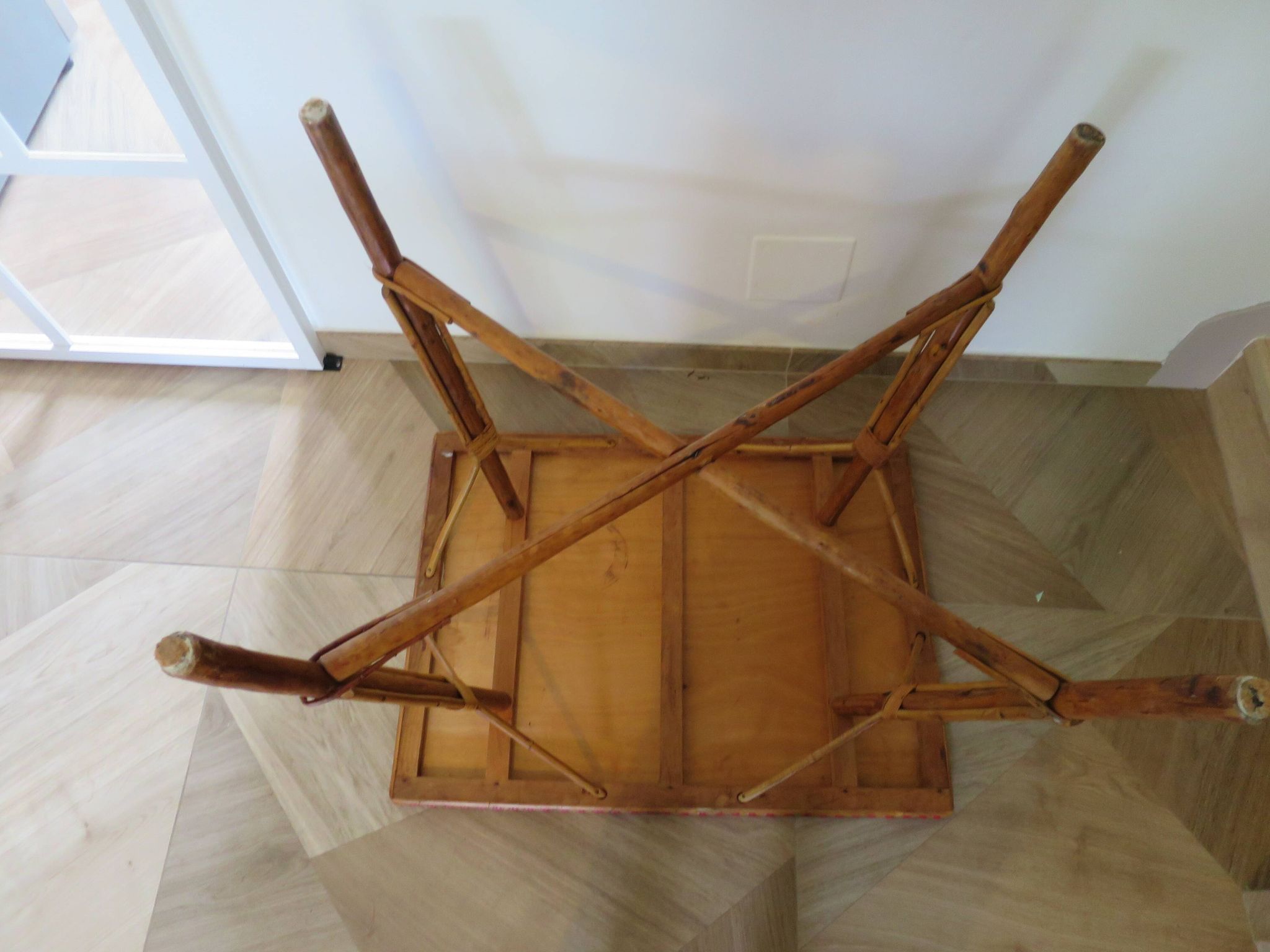 Wooden, bamboo and rattan game table, 1960s