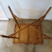 Wooden, bamboo and rattan game table, 1960s