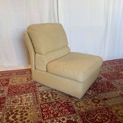 Vintage Swann armchair in textured beige fabric – 1970s