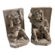 Pair of plaster bookends Gargoyles M. Brown Orléans
