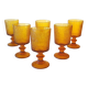 6 verres à pied en verre ambré, Codec années 70
