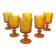 6 verres à pied en verre ambré, Codec années 70