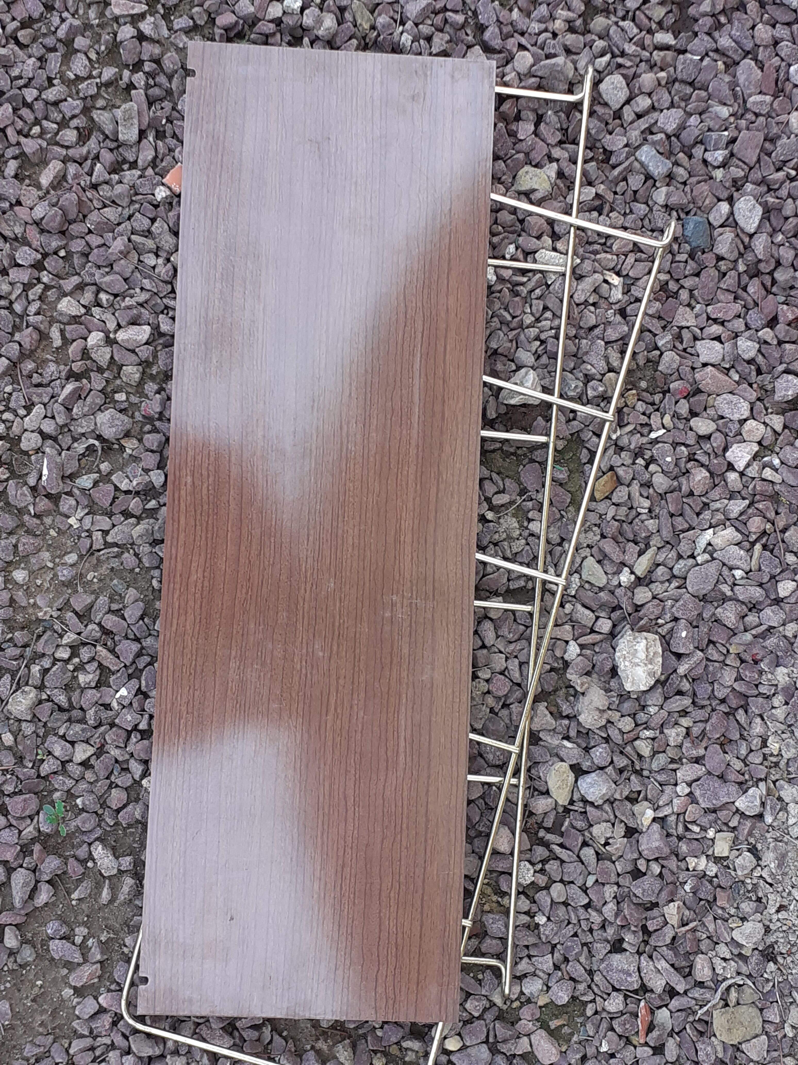 Wall floor wood and vintage gold metal xxeme