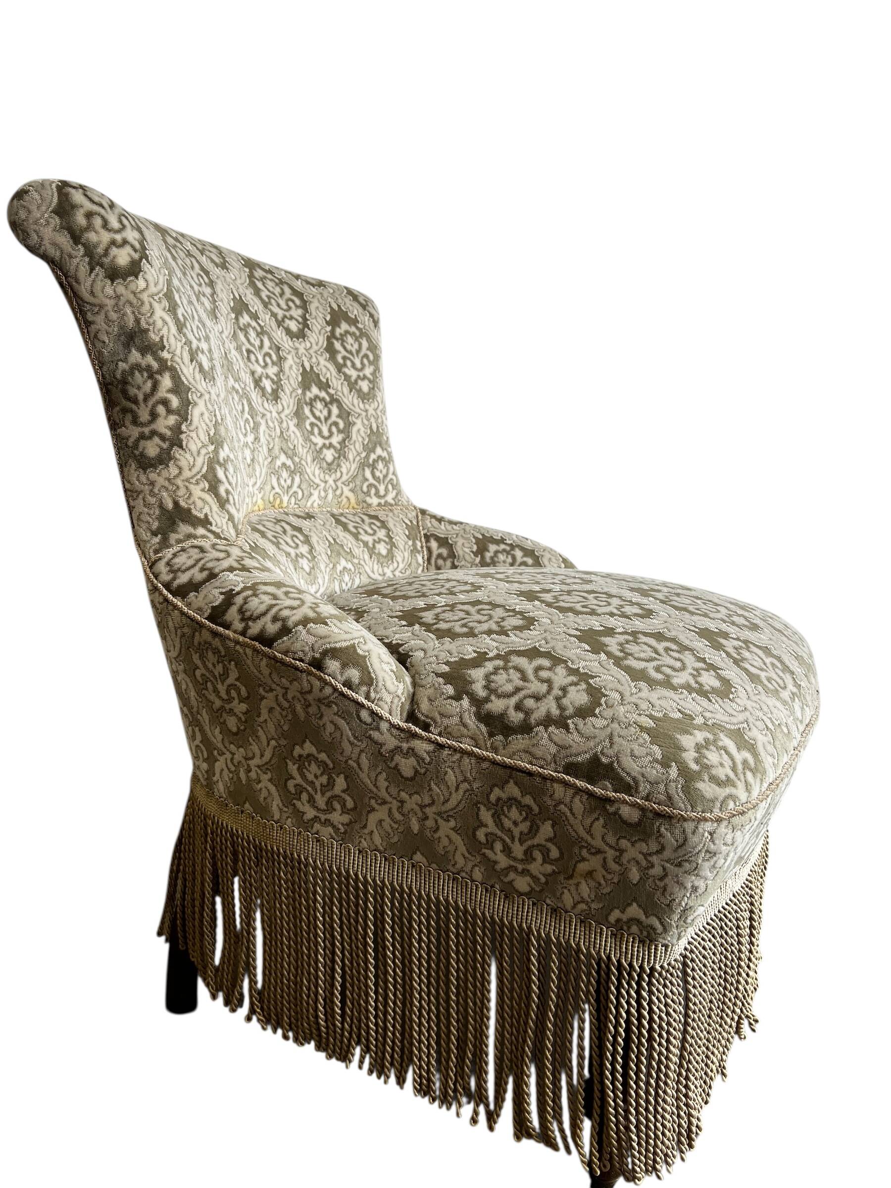 Vintage Fringed Cocktail Chair/Armchair/Single Seat