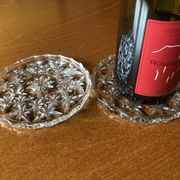 Paire de dessous de bouteille en cristal