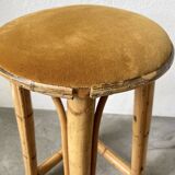 Set of three rattan high stools