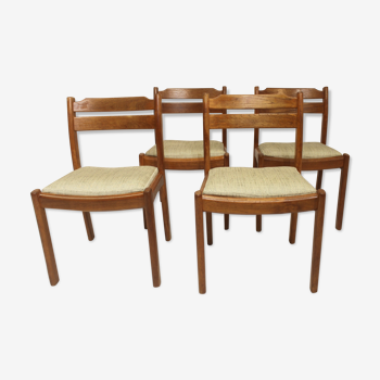 Set of 4 chairs dyrlund year 60 in teak