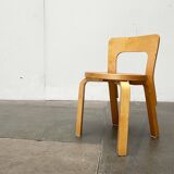 Vintage Red Children's Chair in Linoleum N65 by Alvar Aalto for Artek, Finland, 1970s