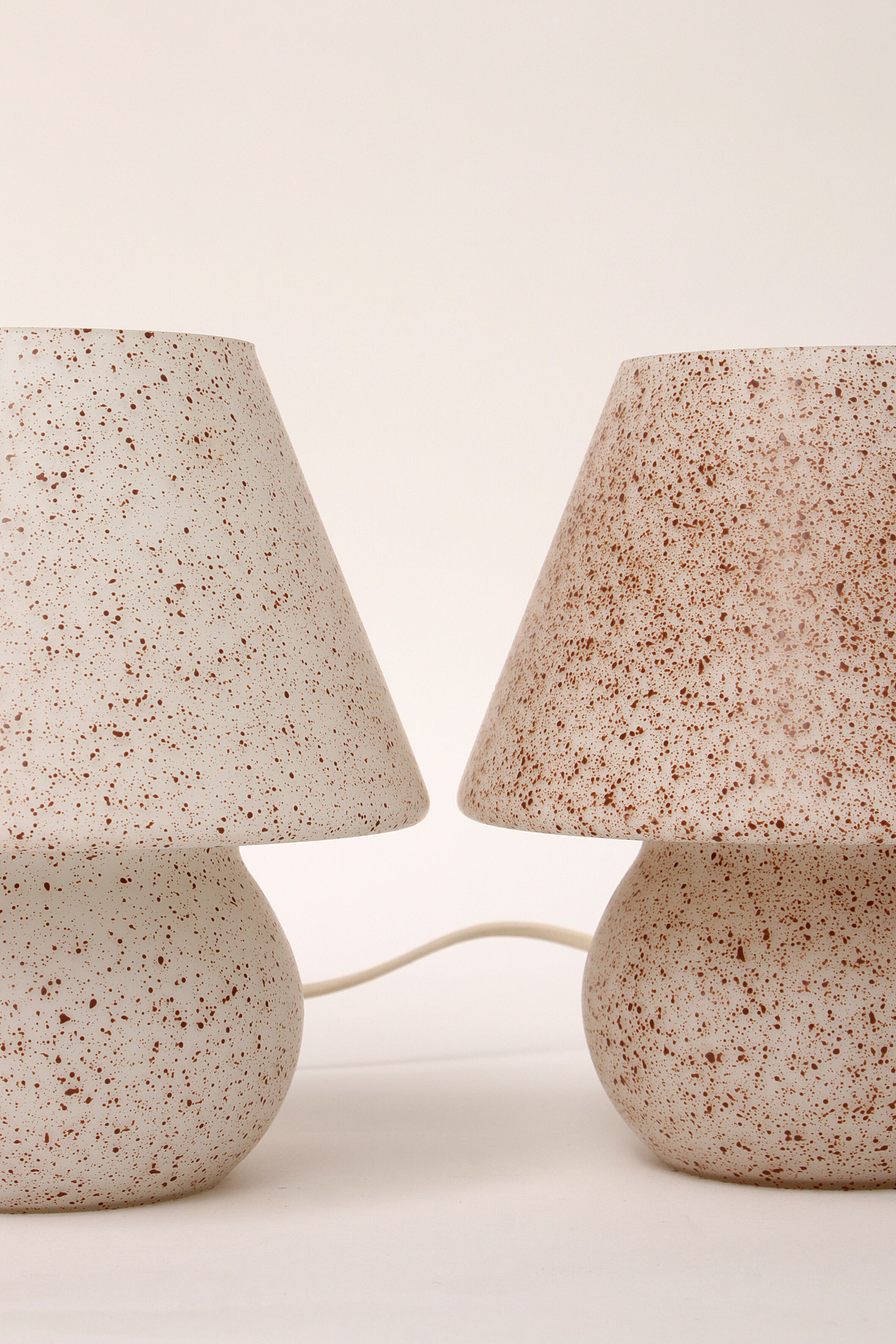 Vintage glass mushroom or champignon lamps 1960 germany.