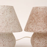 Vintage glass mushroom or champignon lamps 1960 germany.