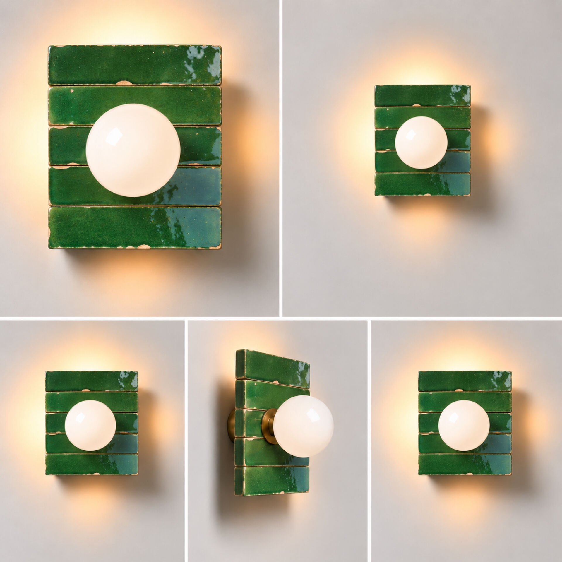 Green bejmat wall lamp