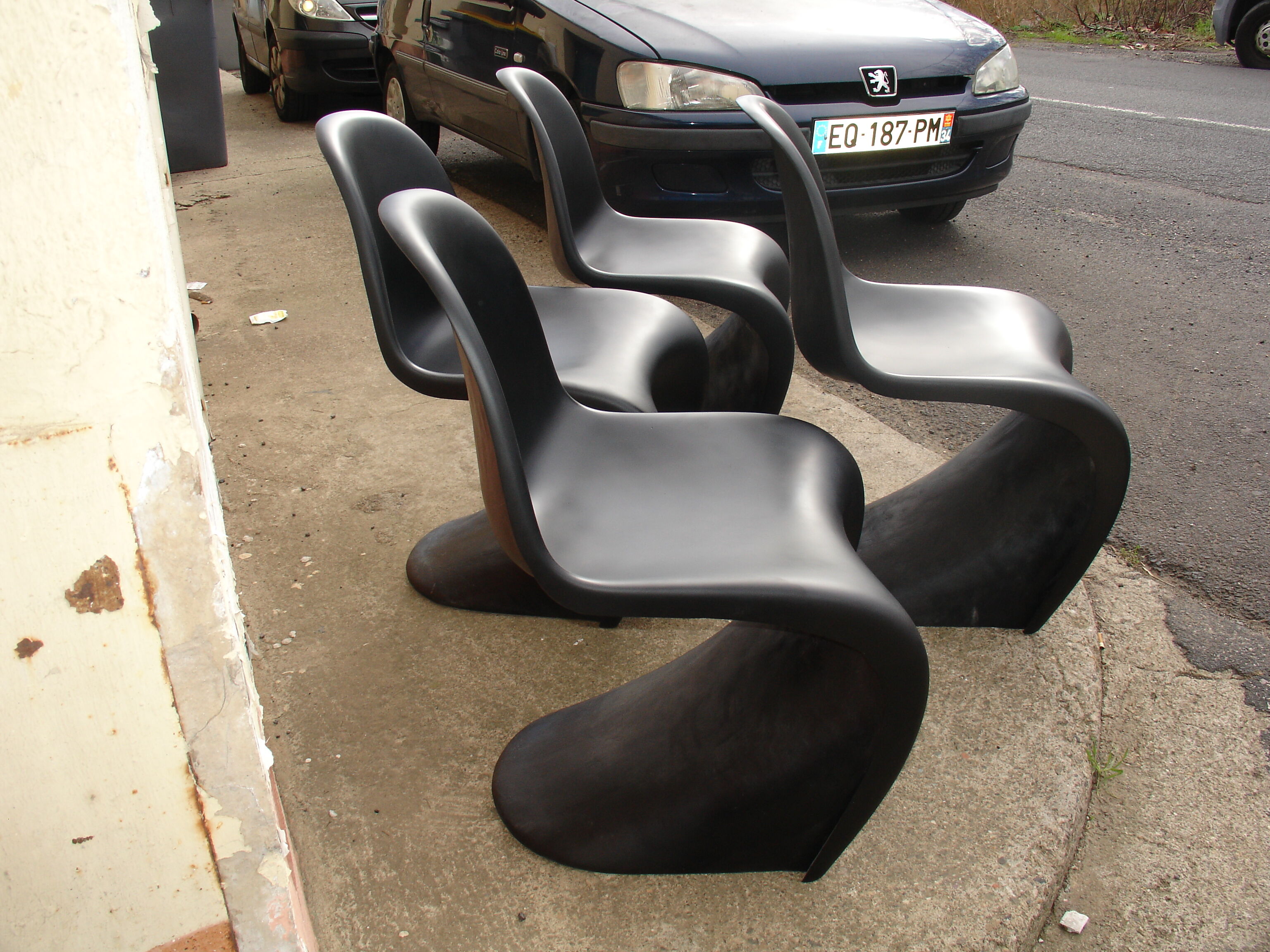 4 chairs "s" of Verner Panton 1960