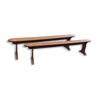 Pair of cherry benches