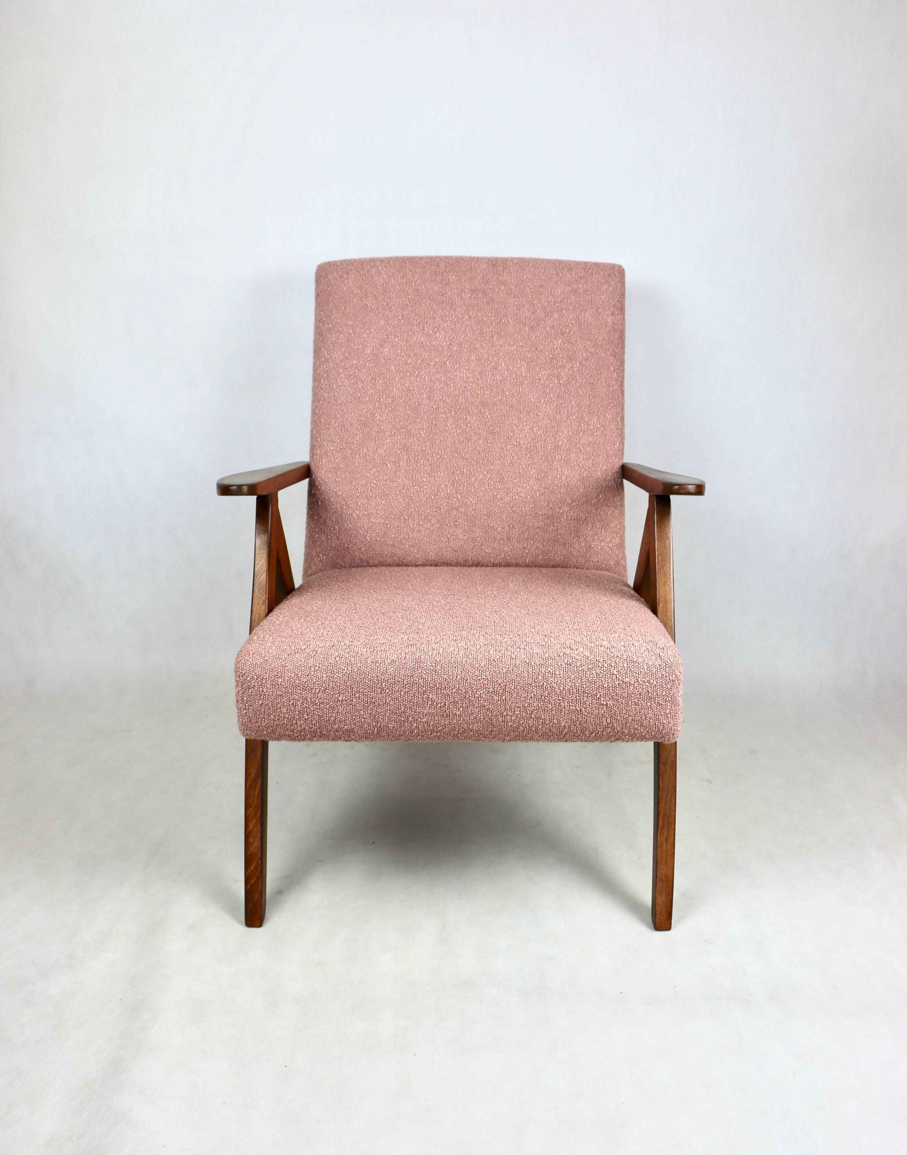 Vintage armchair B-310 VAR pink structural boucle 1970s - 2 pieces available