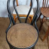 Set of 8 mismatched vintage Baumann Lebrun bistro chairs.