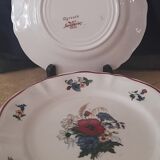 Set of 6 plates dessert model Agreste, flowers, from Sarreguemines, circa 1930