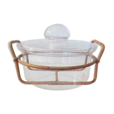 Vintage Bodum glass and rattan vegetable
