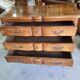 Commode 3 tiroirs arbalette Louis XV en noyer de 1960