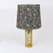 Rupert table lamp by Nikoll mid-century in brass tube and bubble glass, Austria, 1950s.