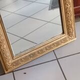 miroir ancien en bois et stuc doré