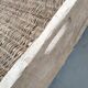 Set of 2 old large baskets with logs wood and wicker