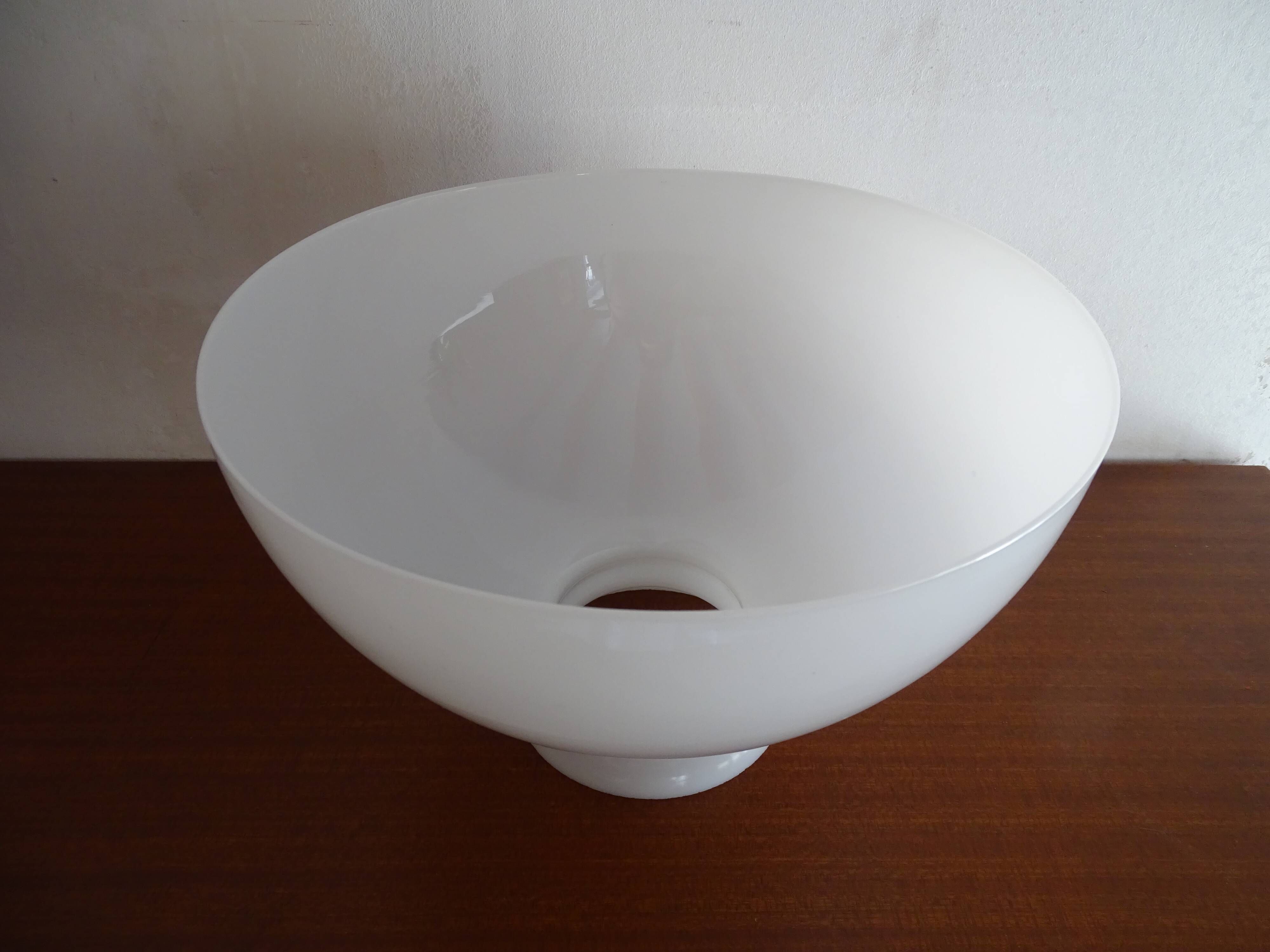 Opaline globe lampshade for vintage chandelier suspension 29.8 cm