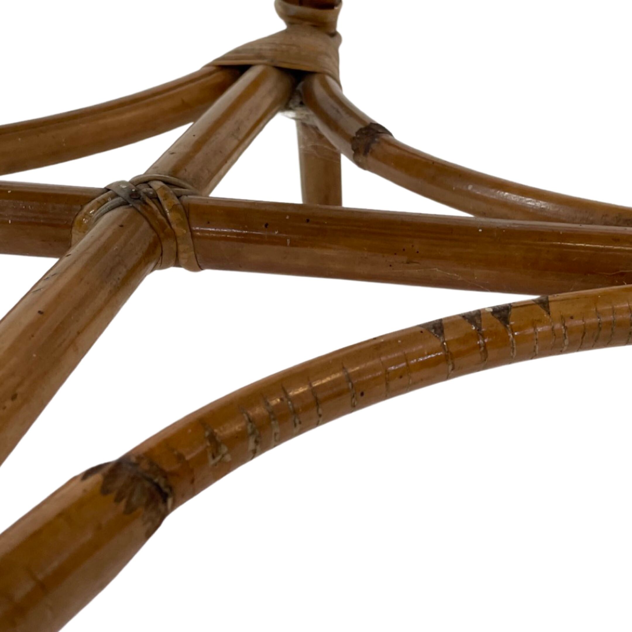 Tabouret vintage en rotin des années 60