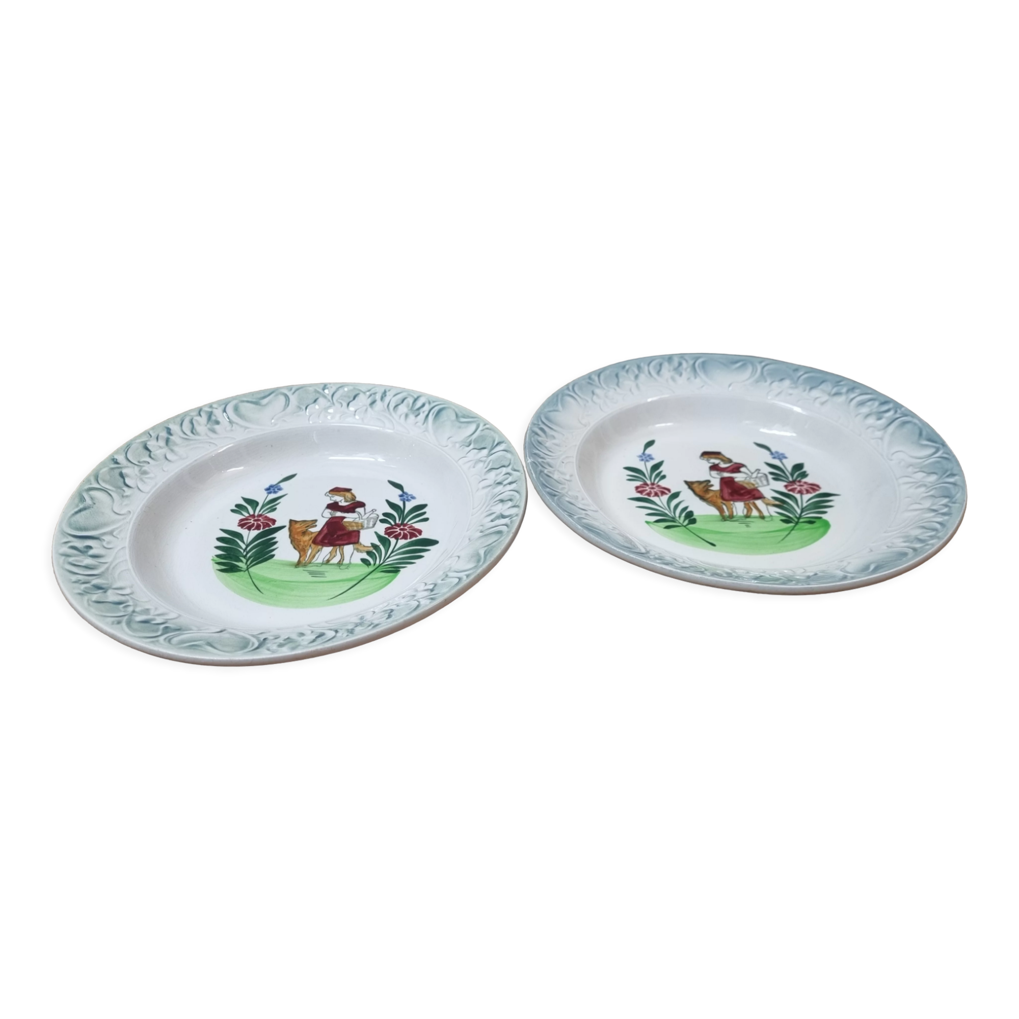 Faience plates Moulin des loups 1940/50
