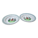 Assiettes en faïence Moulin des loups 1940/50
