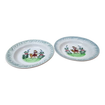 Faience plates Moulin des loups 1940/50