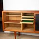 Extra long Danish sideboard, teak, oak, leatherette, 280 cm, Arne Hovmand-Olsen