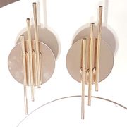 Modernist 1980s glamour mirror glass and gold wall lamps lights sconces Hollywood Regency mid centur