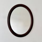 Vintage Oval Mirror Wooden Frame