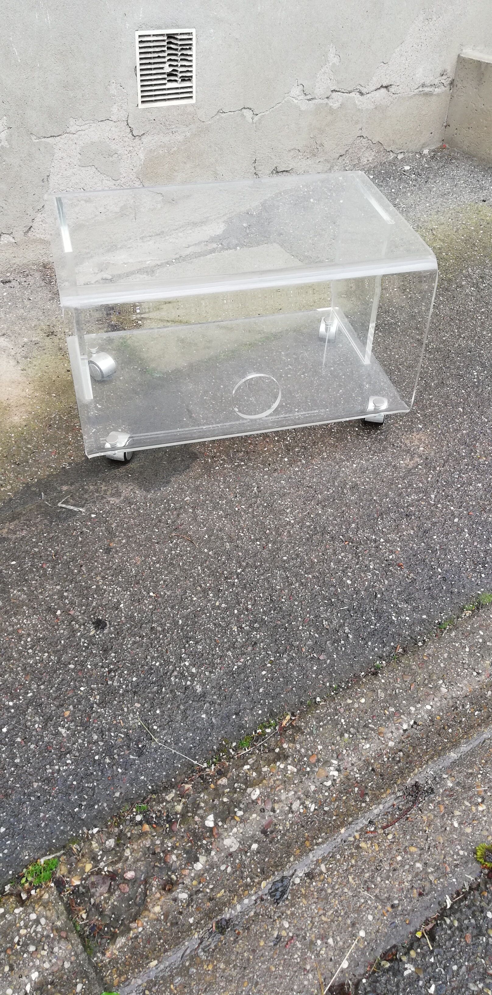 Table basse vintage plexiglas