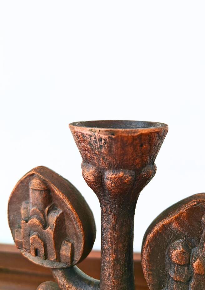 Mid-century bronze candlestick Golden Ring from Russia