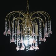 Meryl Streep, Pink Murano Flowers and Crystal Drops Chandelier, 1980s