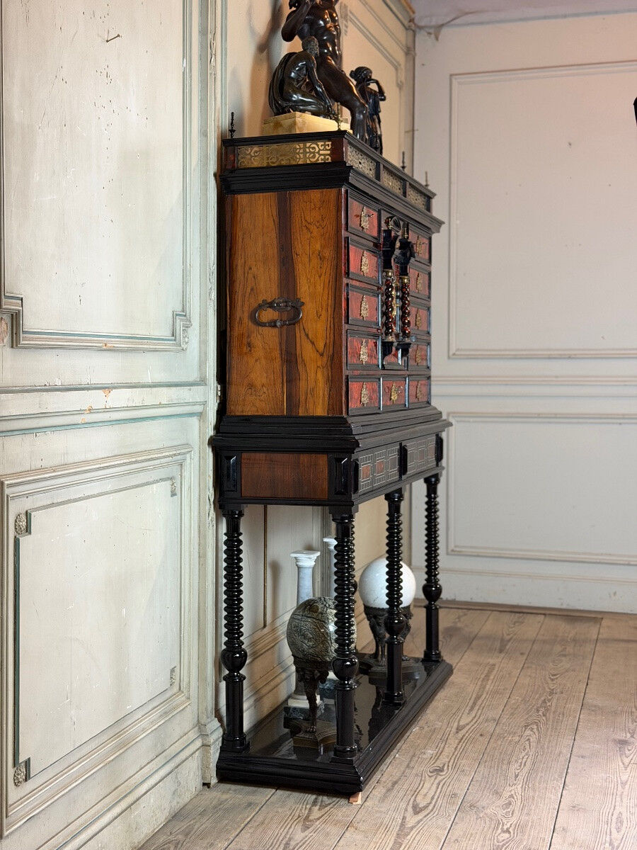 Antwerp cabinet, ebony, tortoiseshell, rosewood and bone, 17th century.