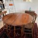 Table 6 pieds ouvrante en noyer 19ème
