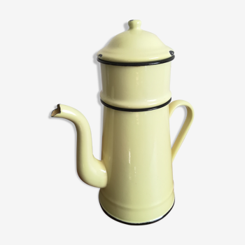 Cafetière émaillée jaune