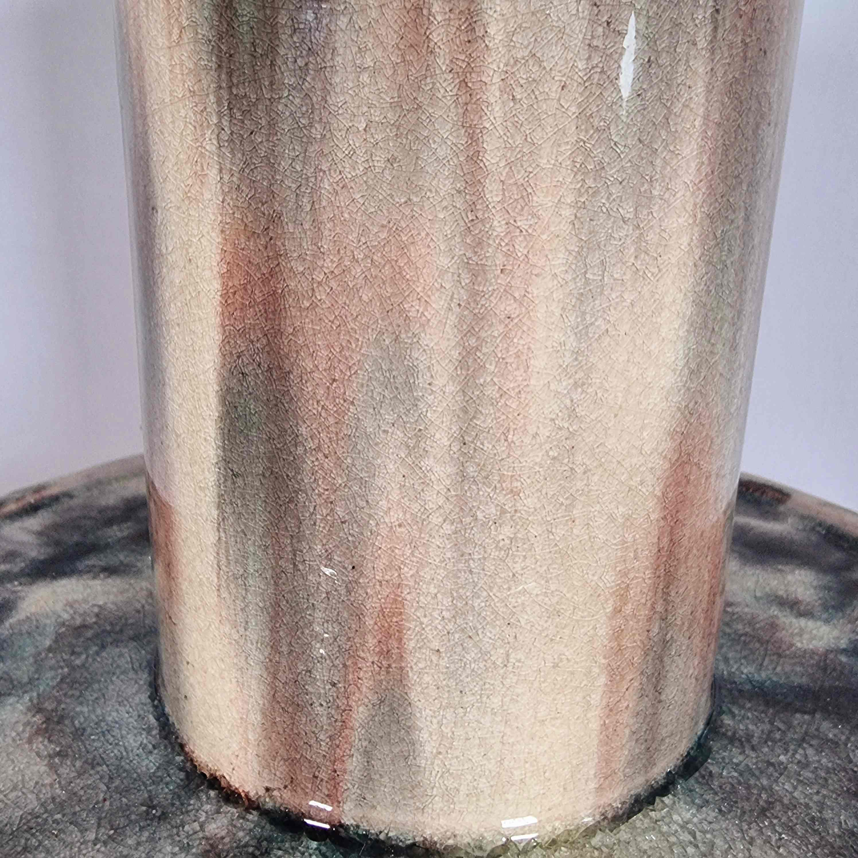 Parquet lamp in celadon glazed ceramic Dijkstra circa 1960 1970