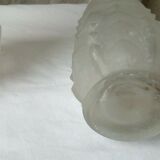 Pair of glass vases frost compress epoque art deco
