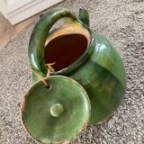 Gargoulette, chevrette, water pot. glazed terracotta.antic